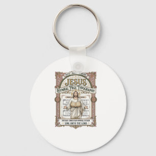 Porte-clés Typographie de la page de l'hymne Jésus Page de l'