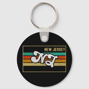 Porte-clés Typographie d'état vintage New Jersey NJ Souvenir