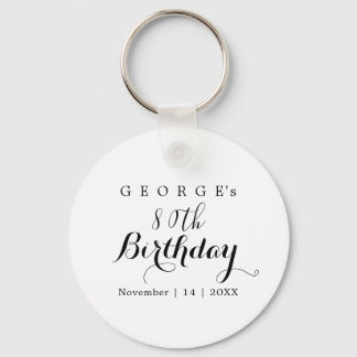 Porte-clés Typographie minimaliste Design d'anniversaire