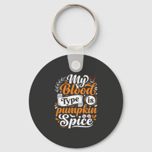 Porte-clés Typographie Rétro Type de Sang Épice de Citrouille