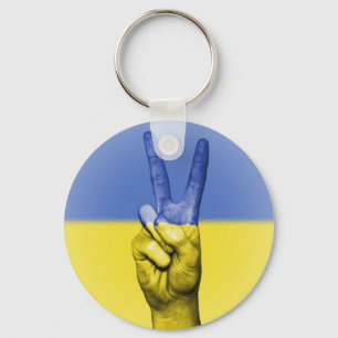 Porte-clés Ukraine Drapeau V Paix et Amour