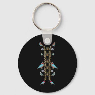 Porte-clés Ukraine Oiseaux Et Tee Trysub Rétro Floral Ukraini