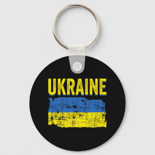 Porte-clés Ukrainian Flag Map Love Support Ukrainians Ukraine