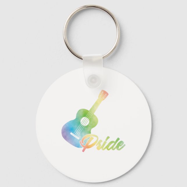 Porte-clés Ukulele Pride Uke Instrument Musique Guitare Cadea (Recto)