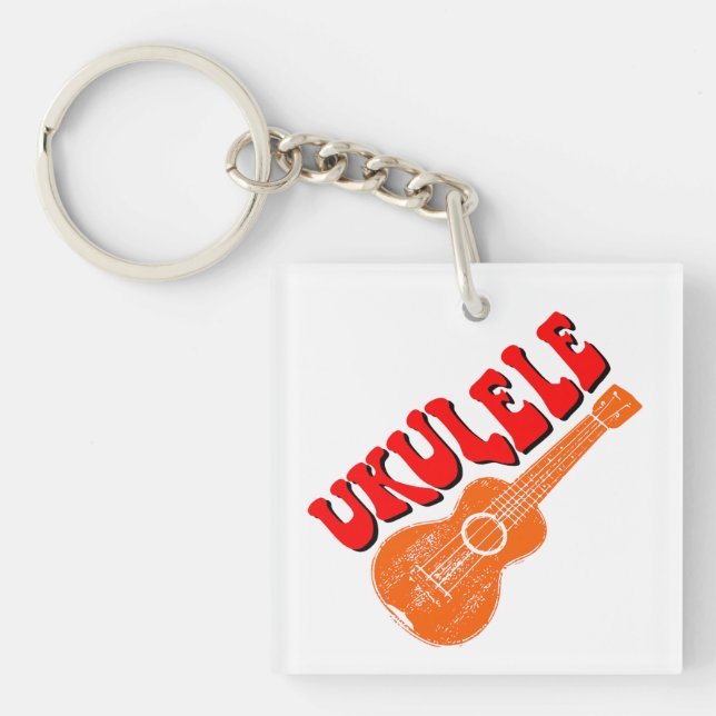 Porte-clés Ukulele Texte Super (Devant)