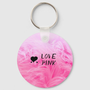 Porte-clés Ultime fourrure de faux rose chaud