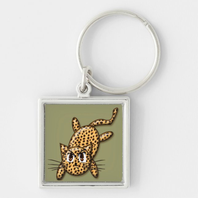 Porte-clés Ultra mignonne Anime Leopard Kitty (Devant)