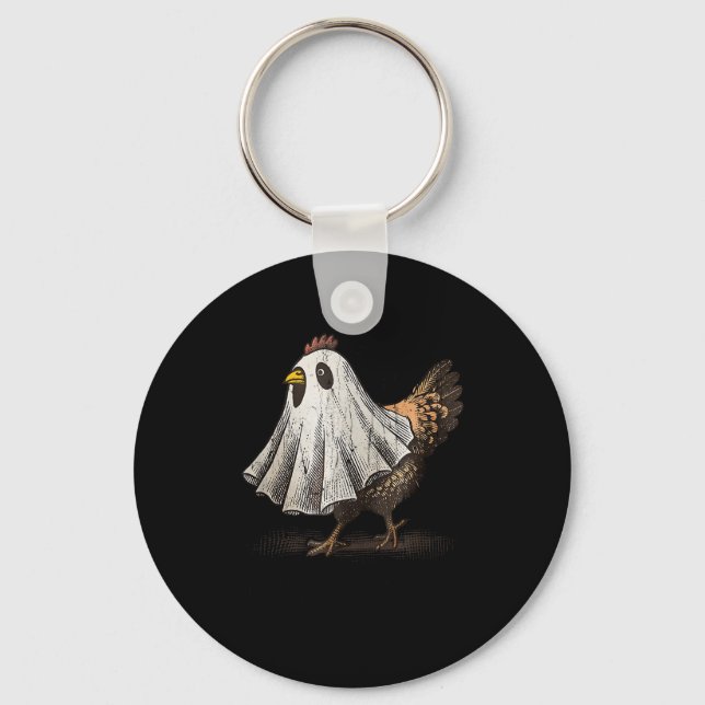 Porte-clés Ultrygeist Chicken, Chicken Ghost, Funny Halloween (Recto)