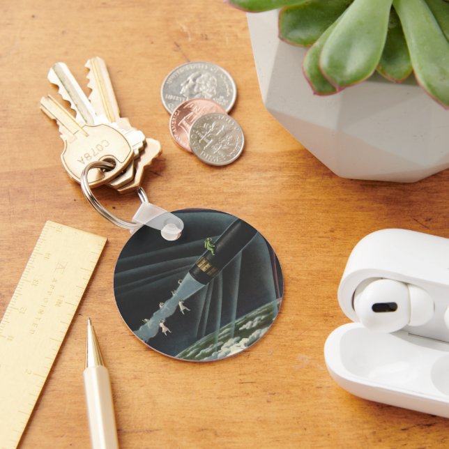 Porte-clés Un astronaute de science-fiction vintage à cheval  (Bureau)