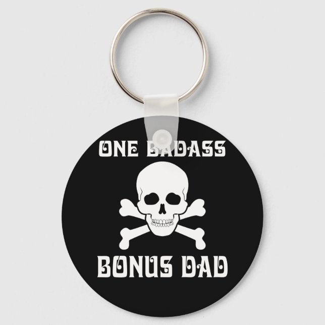 Porte-clés Un Badass Bonus Étape Papa Anniversaire (Recto)