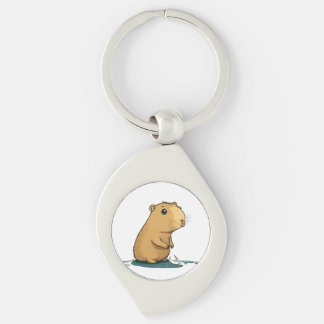 Porte-clés un capybara au trou d'arrosage