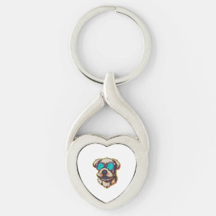 PORTE-CLÉS UN DORABLE D O G AVEC DES LUNETTES SOLEIL