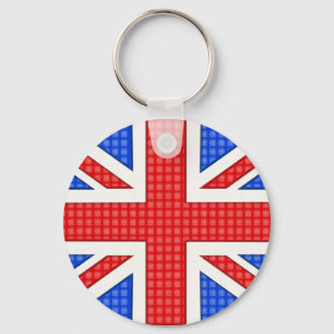 Porte-clés Un drapeau Union Jack texturé.