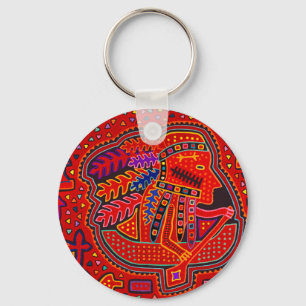 Porte-clés Un Indien Kuna en canoë