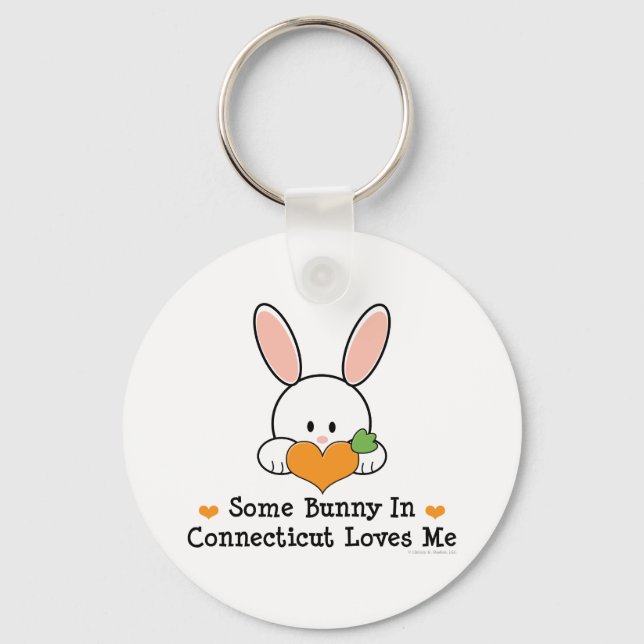 Porte-clés Un Lapin Dans Le Connecticut M'Aime Porte - clé (Recto)