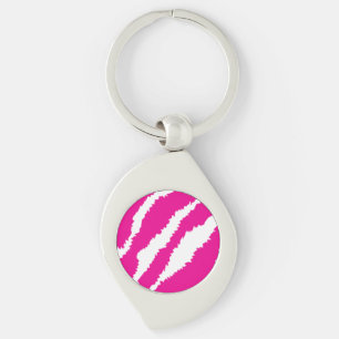 Porte-clés Un motif floral complexe en rose et blanc, art