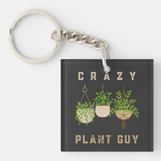 Porte-clés Un Plante fou, Amant du jardinage (Devant)