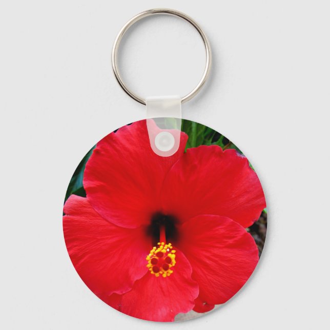 Porte-clés Un Porte - clé à fleurs d'Hibiscus rouge (Recto)