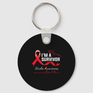 Porte-clés Un survivant d'AVC T-shirt Papillon Rouge de sensi