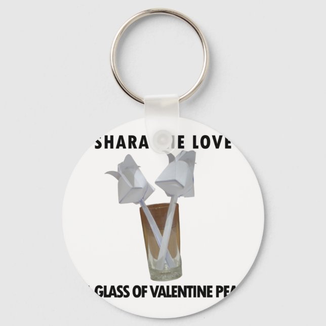 Porte-clés Un verre de paix valentine. (Recto)