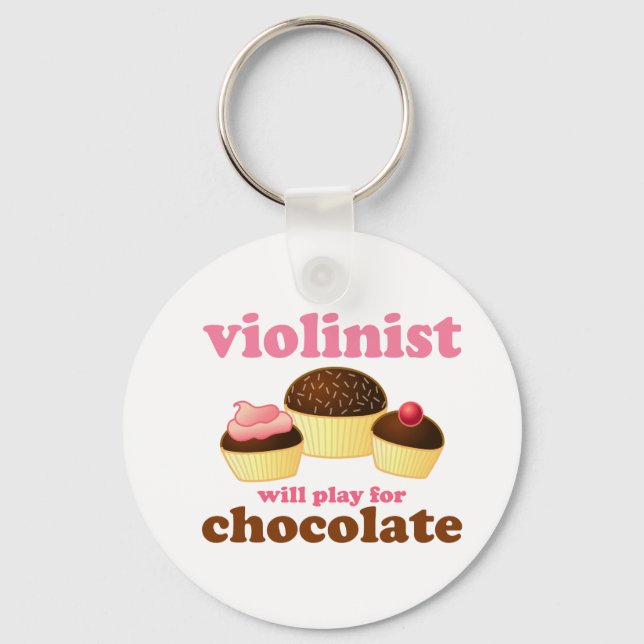 Porte-clés Un violoniste jouera pour le chocolat (Recto)