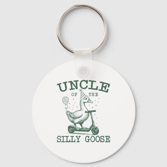 Porte-clés Uncle Of The Silly Goose First Birthday Family Mat (Recto)