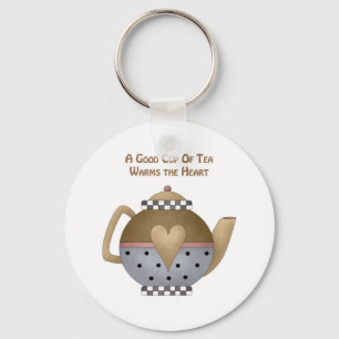 Porte-clés Une bonne tasse de thé chauffe le coeur