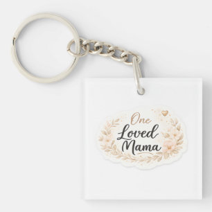 Porte-clés Une citation maman adorée florale douce