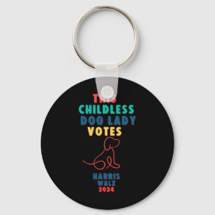 Porte-clés Une dame chien sans enfants vote Kamala - Harris W