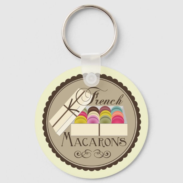 Porte-clés Une Douzaine De Macarons Français Dans Une Boîte C (Recto)