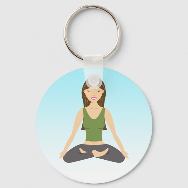 Porte-clés Une Femme De Yoga À Lotus Pose (Recto)