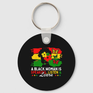 Porte-clés Une Femme Noire Parle Écouter Et Apprendre Pour Af