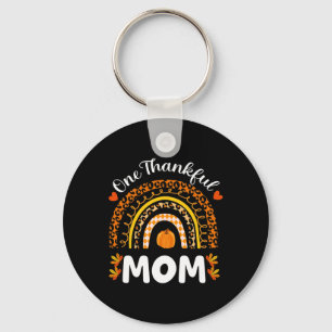 Porte-clés Une Maman Merci Thanksgiving Rainbow Fall Leopard