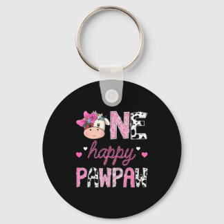 Porte-clés Une papaye heureuse 1er anniversaire fille rose fe