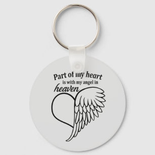 Porte-clés Une Partie De Mon Coeur Est Avec Mon Ange Au Ciel