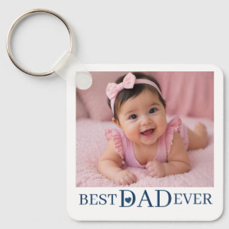 Porte-clés Une photo Meilleur Papa de tous les temps avec nom