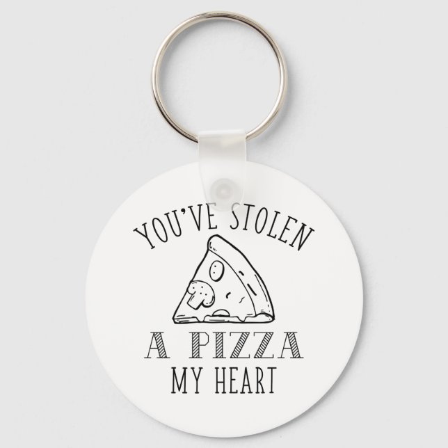 Porte-clés Une pizza Mon Coeur (Recto)