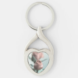 Porte-clés Une rose rose pour votre chéri...