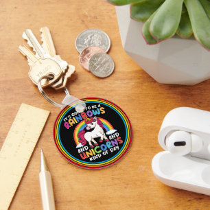 Porte-clés Unicorn Cute Whimsical Funny Rainbows Et Unicorns