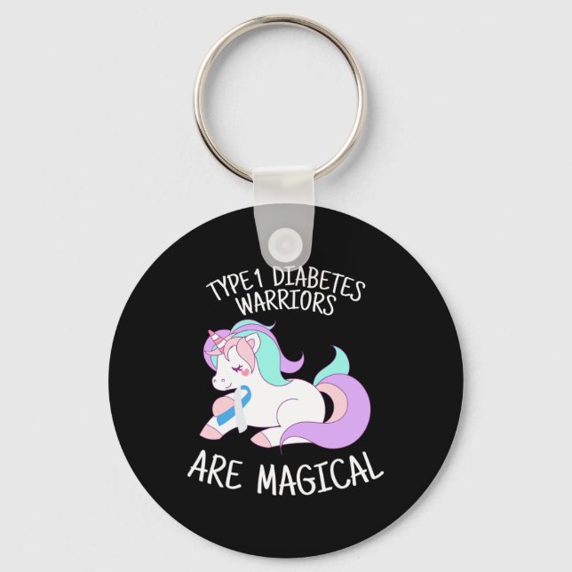 Porte-clés Unicorn Diabetes Warrior Gift  (Recto)