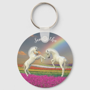 Porte-clés Unicorn Foies Personnalisé Arc-en-ciel