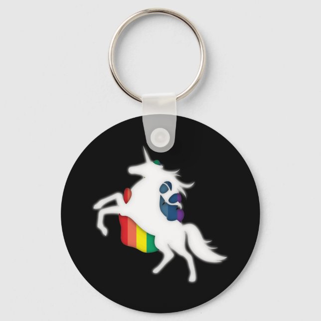 Porte-clés Unicorne et arc-en-ciel (Recto)