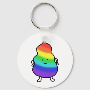 Porte-clés Unicorne Poop Porte - clé Funny mignon Rainbow Poo