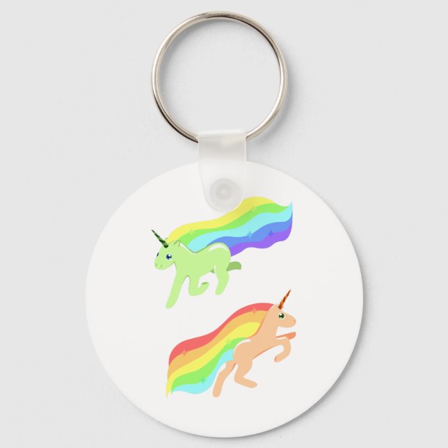 Porte-clés Unicornes arc-en-ciel (Recto)