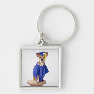Porte-clés Uniforme de port d'obtention du diplôme de chien