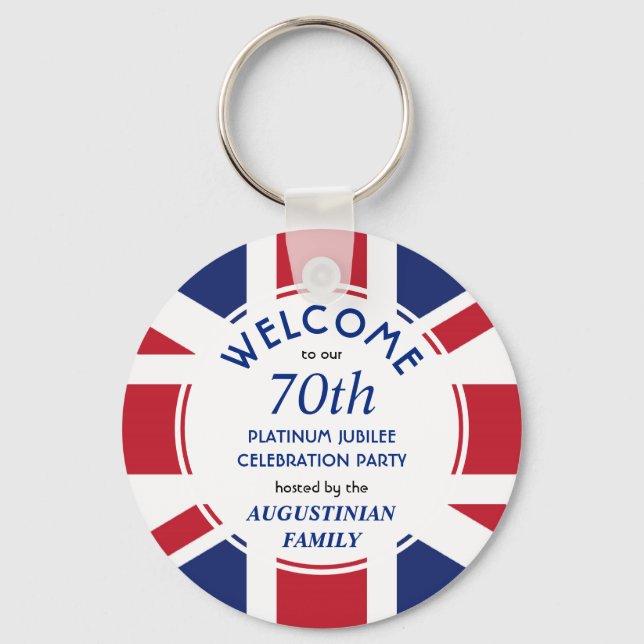 Porte-clés UNION JACK 70ème Jubilé de Platine (Recto)