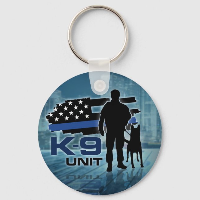 Porte-clés Unité K-9 - Chien de police - Malinois (Recto)