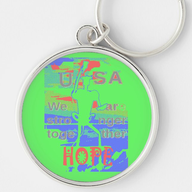 Porte-clés United in Hope : Forts Together - Vibrant USA (Devant)