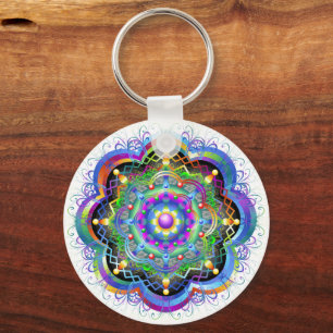 Porte-clés Univers Mandala Couleurs Psychédéliques