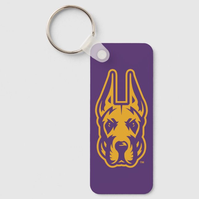 Porte-clés Université d'Albany Chef de la mascotte Great Dane (Recto)